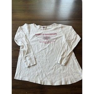 Womens Harley Davidson Size XL white Long Sleeve shirt. Daytona Beach FL.